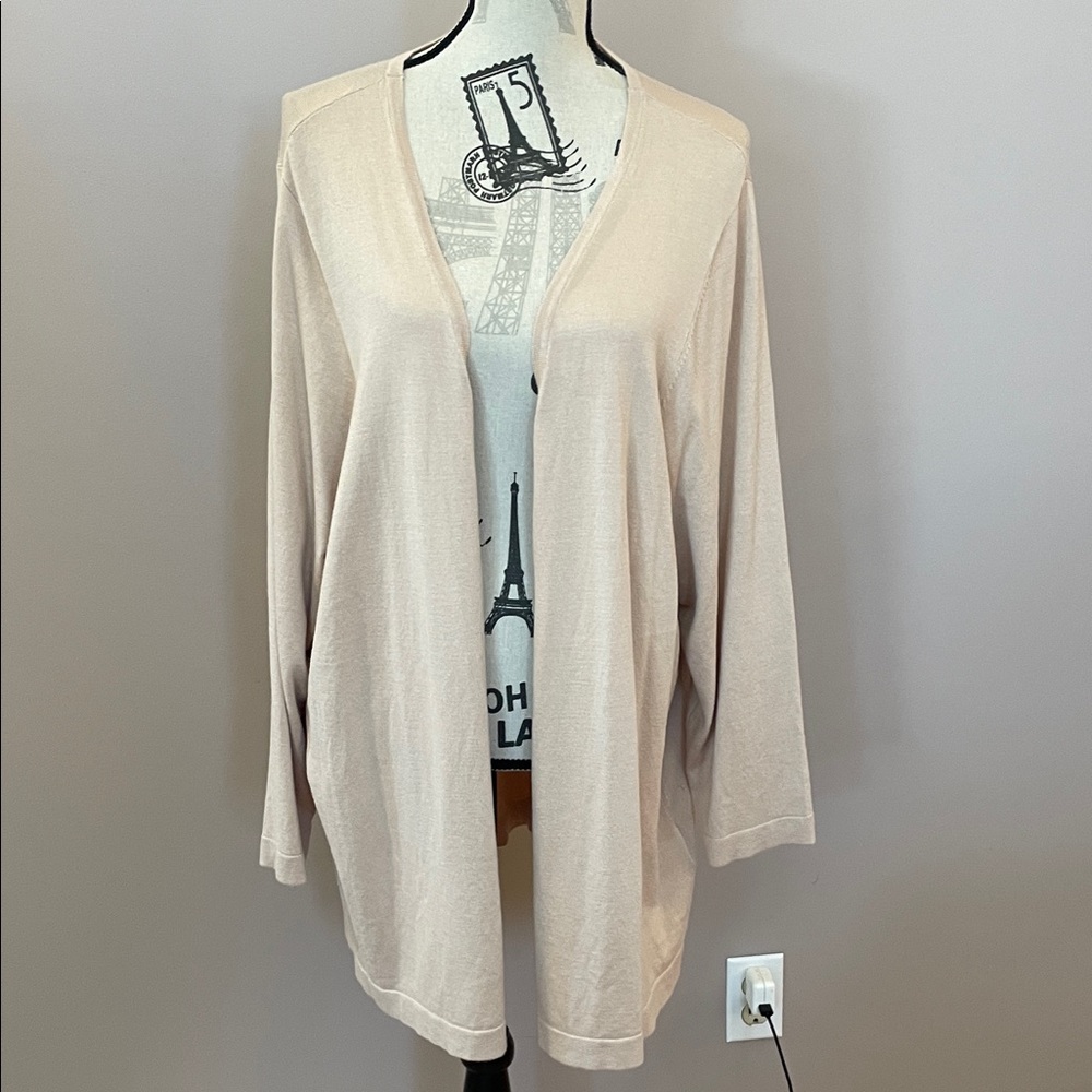 KAFFE Curve Light Pink Open Front Cardigan 🌸✨